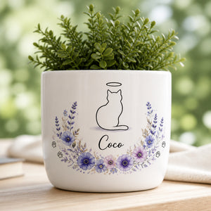 Personalized Cat Memorial Planter – Halo Cat Line Art with Floral Wreath - Personalized Plant Pot & Vase 1d7910b5-e583-4c7e-bbb8-d593f4da8a9e.jpg