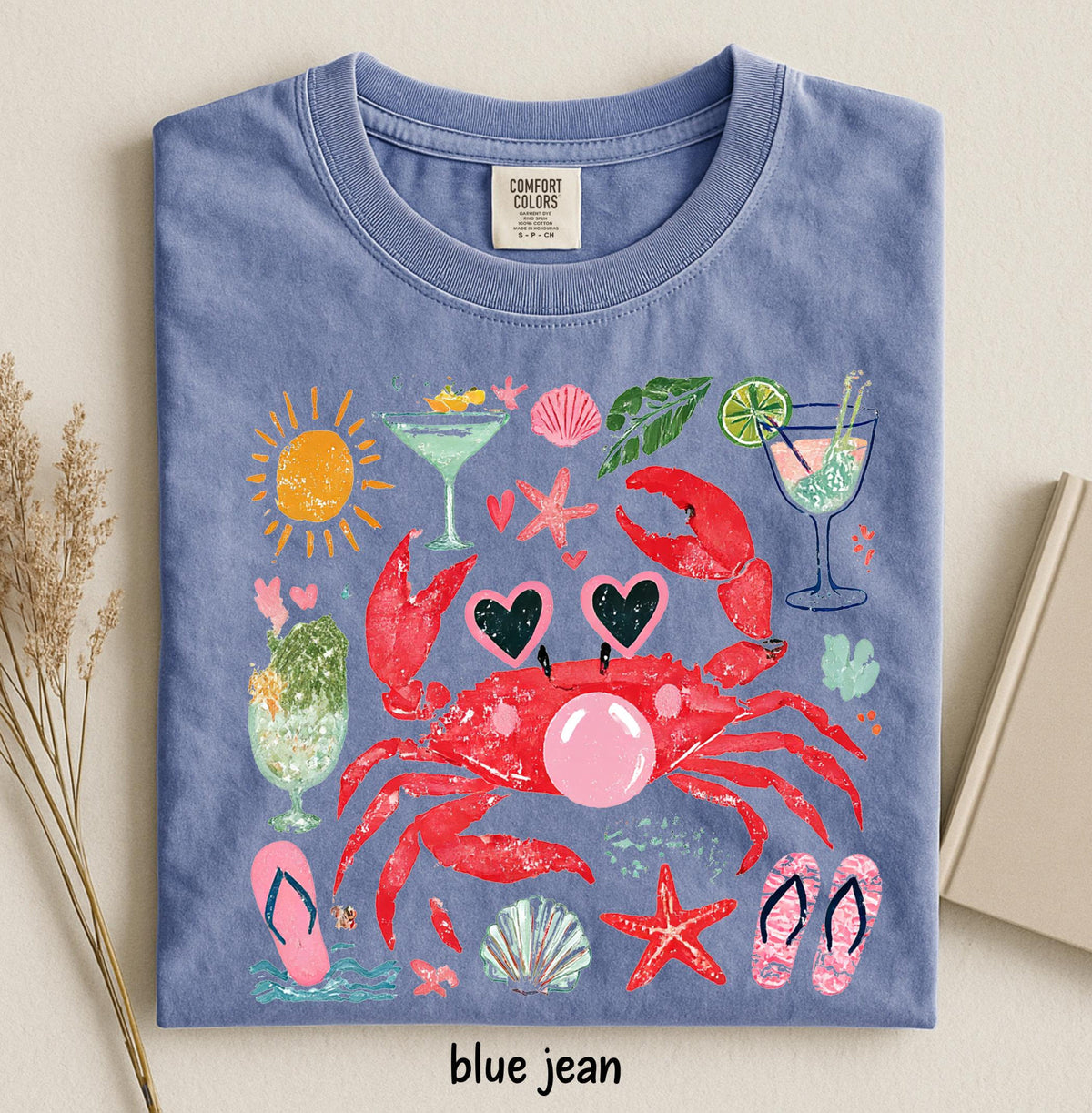 Comfort Colors Funny Crab Shirt, Crab Blowing Bubble Graphic Tee, Beach Vibes Nautical T-shirt, Summer Vacation Gift 1d7bdf5f-3695-4a6b-9a2c-31e6bf136e66-11.jpg