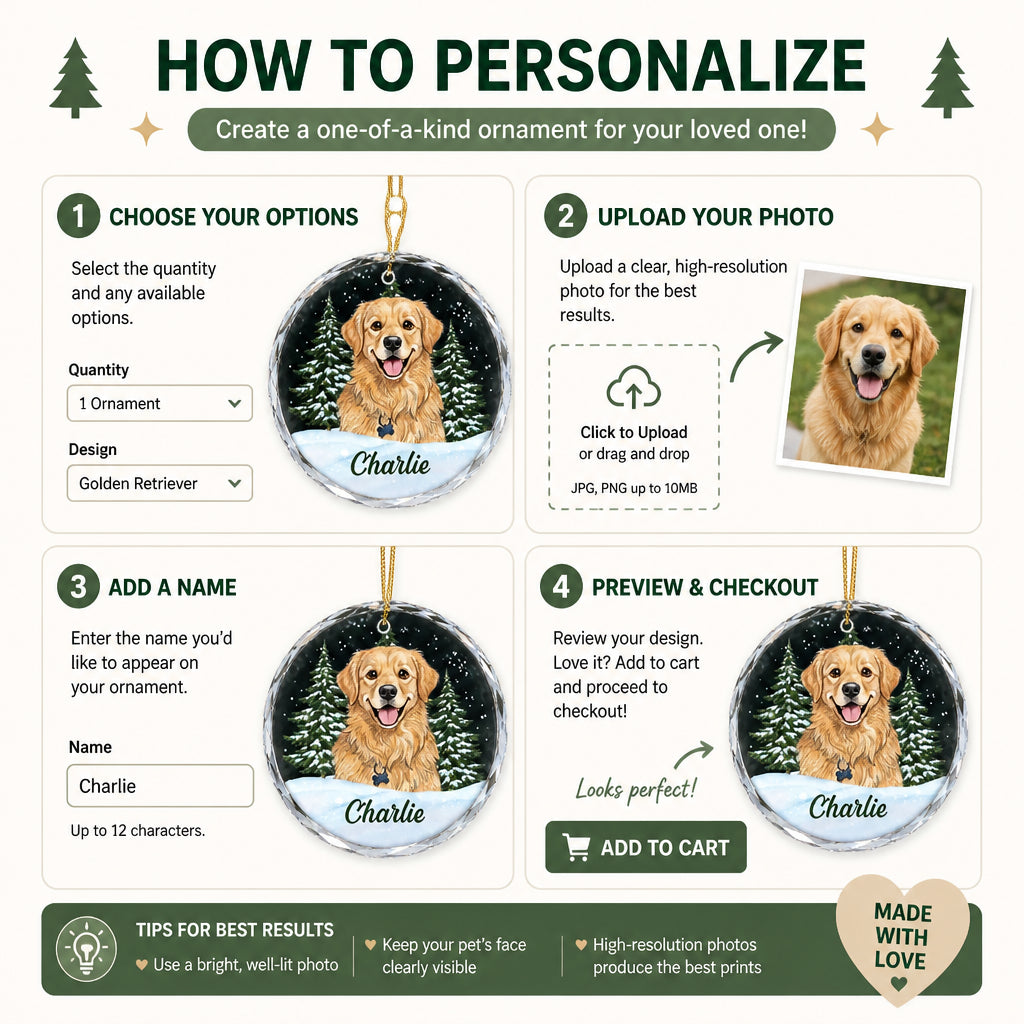 Custom Pet Portrait Crystal Ornament — Wreath Snowfall - Personalized Crystal Ornament 1d8ee03b-b034-41ae-81be-cf5c859df5ce.jpg