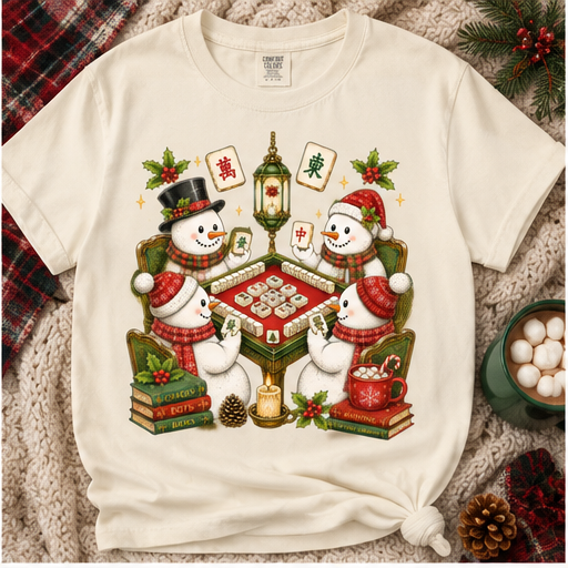 Christmas Mahjong Shirt, Snowman Mahjong Shirt, Mahjong Lover Shirt, Mahjong Lover Gift, Funny Mahjong Lover Shirt, Mahj Tee 1d99c4e2-060a-484f-ba02-c2070453bdd0-02_ivory_20pct_lighter.png