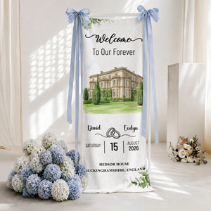 Welcome To Our Forever - Personalized Welcome Sign - Wedding Decoration 1d9b7de9-6af0-44a2-9c0d-b17f07c445fc-4.webp