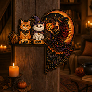Halloween Witch Broom Corner Sign with Custom Pet Portraits & Names - Personalized Wood Acrylic Sign 1db6699d-76a4-4292-a6da-a1bd6cb82330.jpg