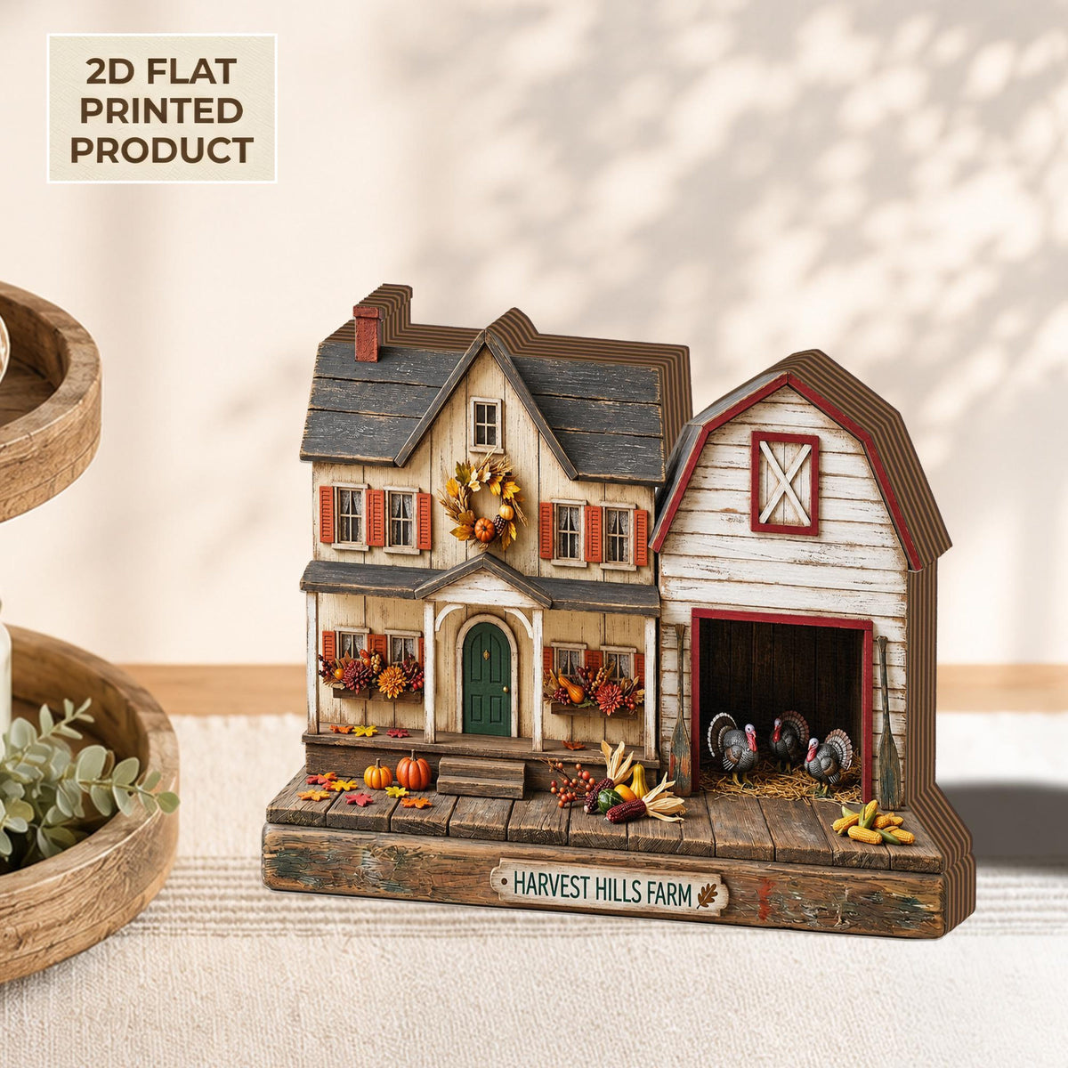 Harvest Farmhouse 2D FLAT Wooden Block Decor, Autumn Barn Shelf Sitter, Fall Farm Scene Display, Rustic Thanksgiving Home Decor 1dbc8480-37c5-4dca-9b53-2019a78b5951-2.jpg