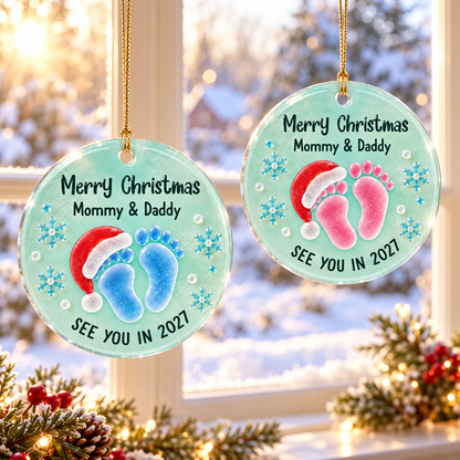 Merry Christmas Mommy & Daddy - Personalized Ceramic Ornament - Baby Announcement, Christmas Gift For New Dad, New Mom 1dbe4071-35b8-4d13-a555-7004f5c1b745-banner-1.png