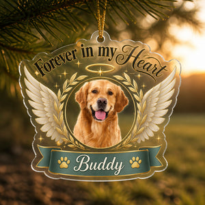 Forever in My Heart Pet Photo Memorial Acrylic Ornament (Custom Photo + Name) - Personalized Transparent Acrylic Ornament 1dbe9a97-2b16-408a-b3a4-f899900755ed.jpg