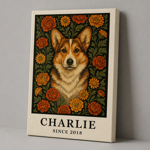 Custom Pet Portrait Canvas – Floral Cameo, Name & Est. Year - Personalized Canvas 1dd4fad3-196e-4591-b64f-92e23cf2e682.jpg