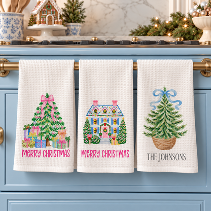 Personalized Christmas Kitchen Waffle Towels Monogram Holiday Gift White Microfiber Absorbent Textile Festive Decor Family Name 1dd5b467-5211-4ebf-96c6-73d25c3c87f4-d3cbf783-cb88-433f-8a11-1990f18d1719.png