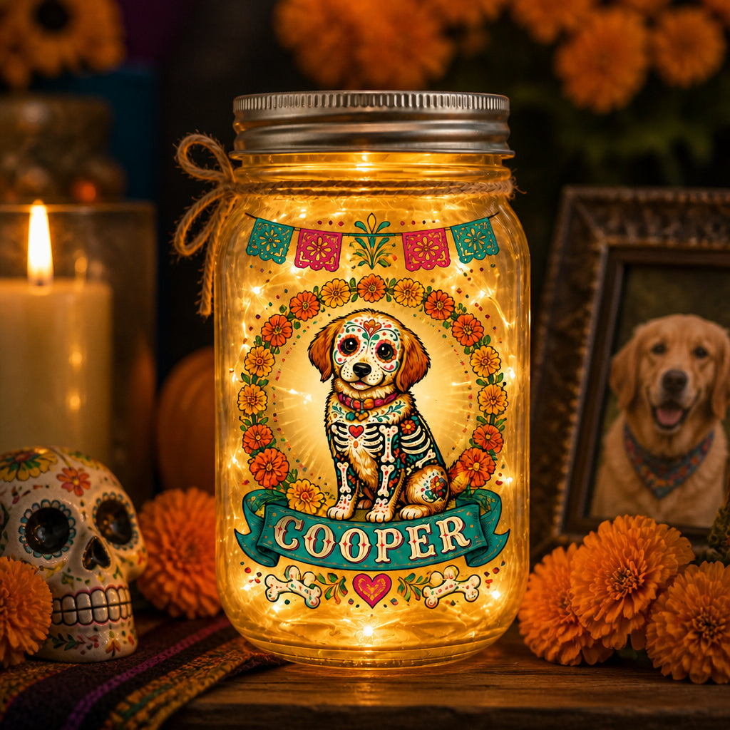 Day of the Dead Dog Mason Jar Light – Personalized Pet Name - Personalized Mason Jar Light 1deea2fd-0968-48dc-8ee3-0f3180723105.jpg