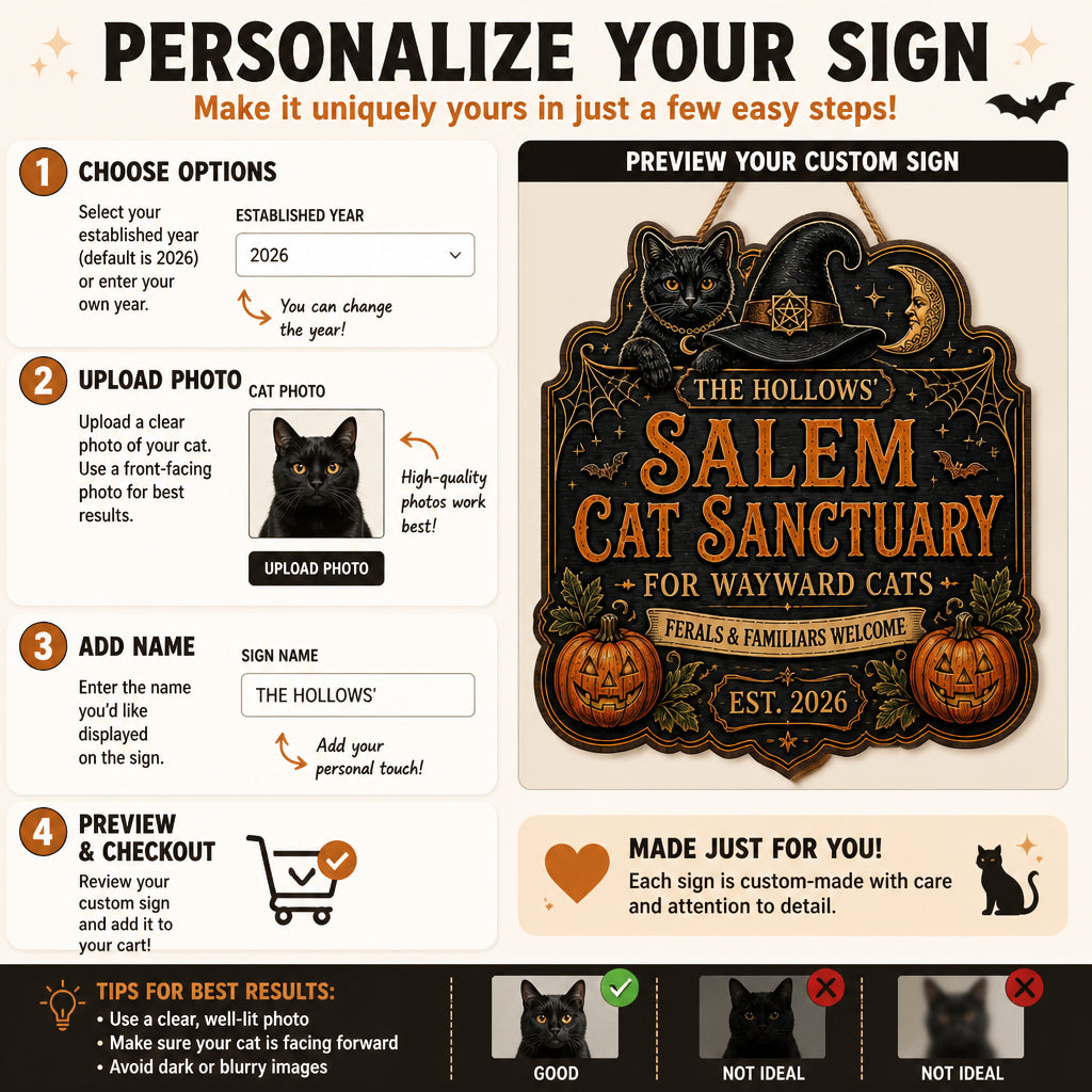 Personalized Salem Cat Sanctuary Wood Sign – Custom Family Name & EST Year - Personalized Wood Sign 1df8759a-dbeb-4830-9653-0535eadc6008.jpg