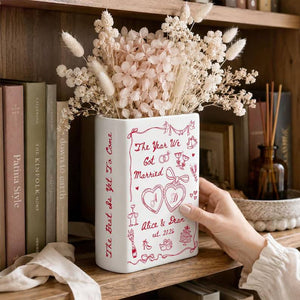 Personalized Engagement Gifts, The Year We Got Engaged Ceramic Book Vase, Custom Couple Name Wedding Gifts, Bride to Be Gift, Newlyweds Gift 1e0b444d-82e6-4657-991a-5c4a537de972-uilio-1-.jpg