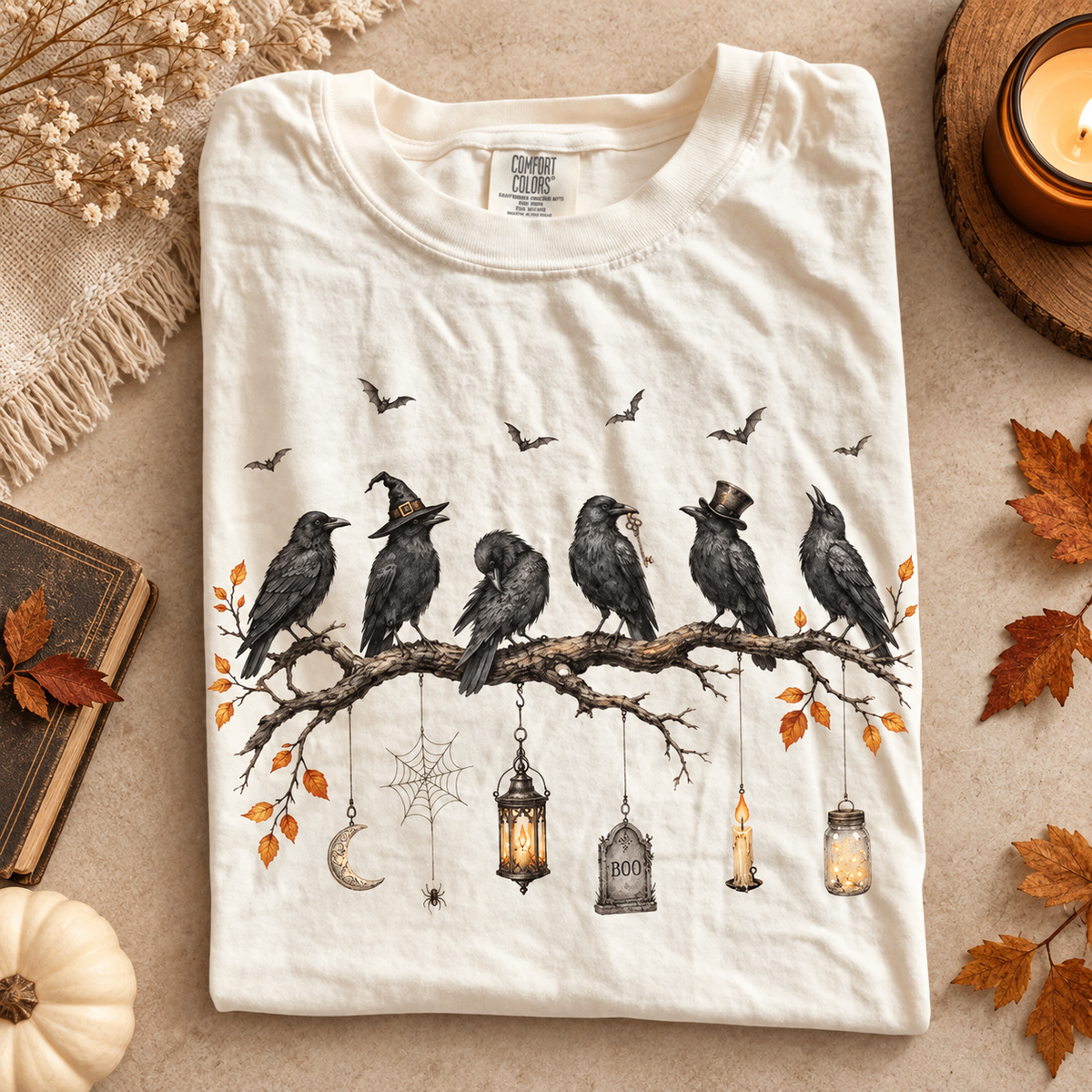 Comfort Colors Black Crow Halloween t-shirt, Cute Spooky Season Fall Tshirt, October Tee Woman, Halloween Bird Top, Halloween Shirt Women 1e338963-4600-40f4-8dfe-7ac44d698e7e-fghn-1-.png