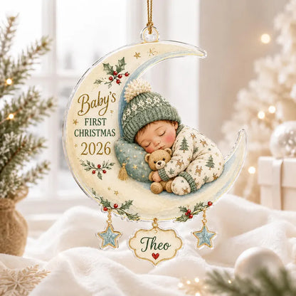 Personalized Baby First Christmas Acrylic Ornament 2026, Custom Name Moon and Stars Keepsake, Newborn Christmas Gift for New Parents 1e357de4-0937-4246-87fd-9d65529bd78e-dfgdgf-3-.webp