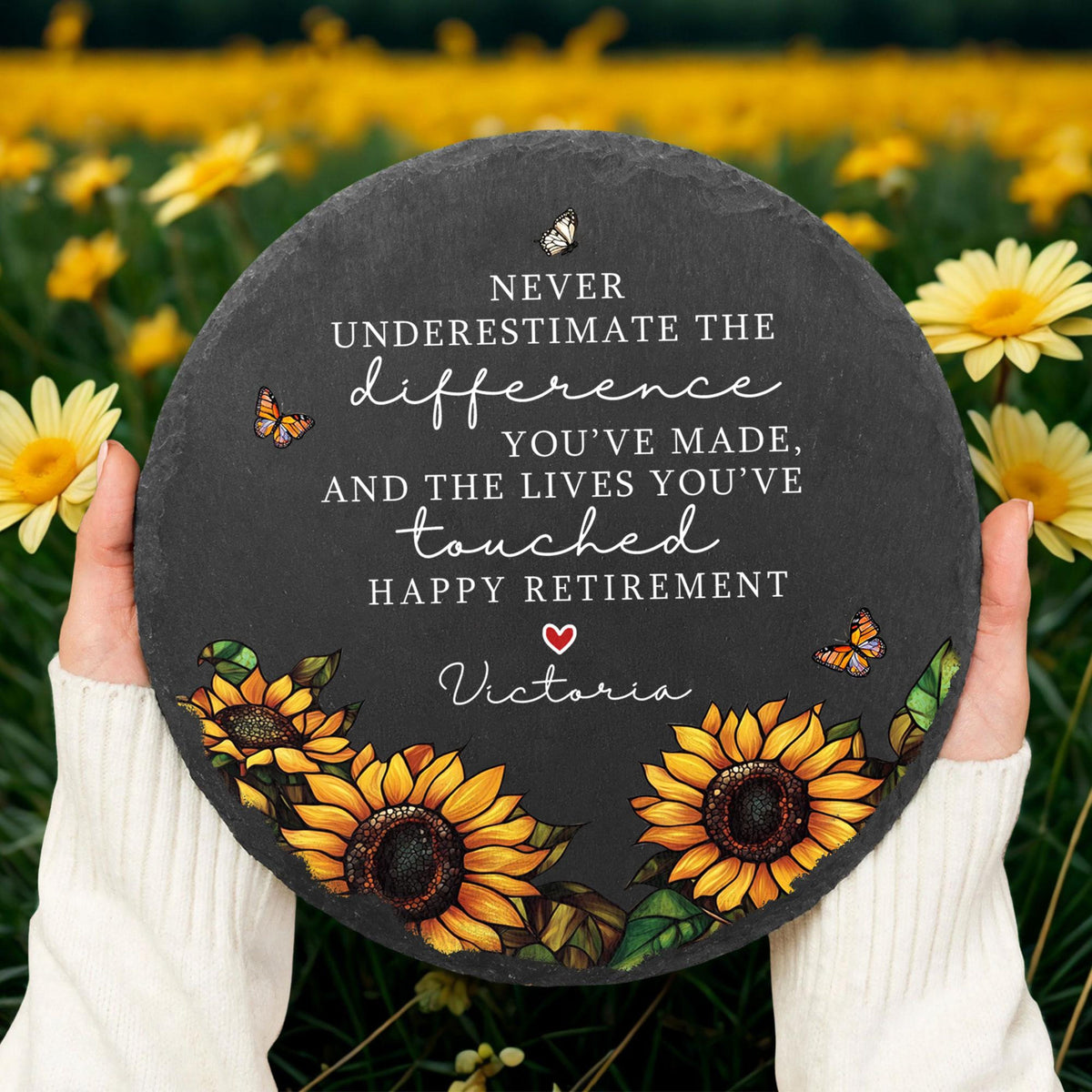 Garden Stone Retirement Gift, Personalized Floral Retirement Gift For Grandma, Colleague Retirement Keepsake, Retired Coworker, Mother's Day 1e37ba01-e5ea-4a5e-bbbc-4b04284c57b3-3.jpg