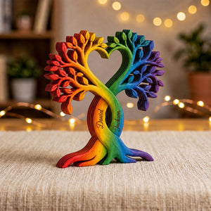 Personalized LGBT Couple Heart Tree Wooden Block, Custom Gay Couple Anniversary Gift, Rainbow Pride Wooden Sign, LGBTQ Wedding Keepsake 1e3874fc-4929-4166-aeda-ff885631c611-2.jpg