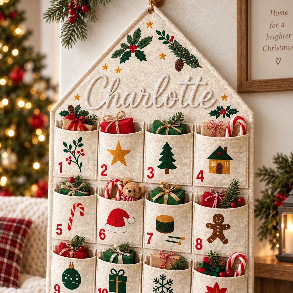 Personalized Christmas Advent Calendar with 24 Pockets, Custom Name Fabric Countdown Wall Hanging, Kids Holiday Organizer, Reusable Christma 1e39f7f0-eecd-446b-9e29-7f0f3731b300-il_1588xN.8615405795_3iyr.jpg