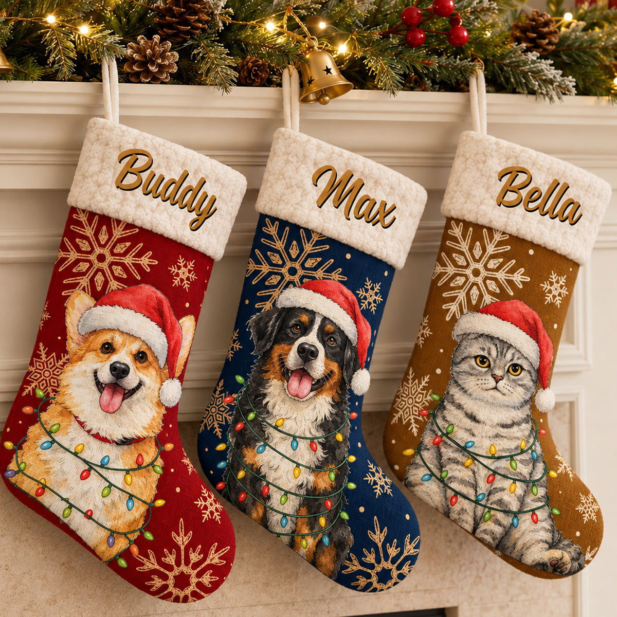 Santa's Favorite Furry Helpers Custom Photo - Personalized Christmas Stcoking For Dog Cat Lovers, Dog Dad And Mom, Cat Owners 1e502e1f-a959-4013-83af-b0c74d2167cb-banner-5.jpg