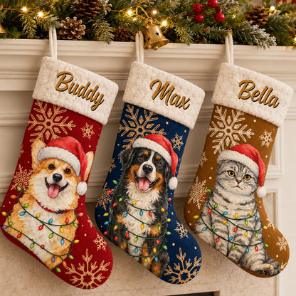 Santa's Favorite Furry Helpers Custom Photo - Personalized Christmas Stcoking For Dog Cat Lovers, Dog Dad And Mom, Cat Owners 1e502e1f-a959-4013-83af-b0c74d2167cb-banner-5.jpg