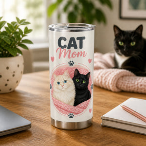 Cat Mom Tumbler — Life Is Better With Cats (2-Photo Pet Portrait) - Personalized Tumbler 1e59ca16-6197-4179-9db4-10f42e325dee.jpg