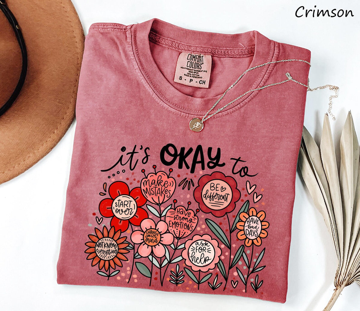 Comfort Colors Teacher Shirt, Teacher Appreciation gift, It's Okay Floral Shirt, Mental Health Motivational Gift, Teacher gift 1e64720a-627f-4985-b20d-6e654ed53944-il_1588xN.7905584661_ss4a.jpg