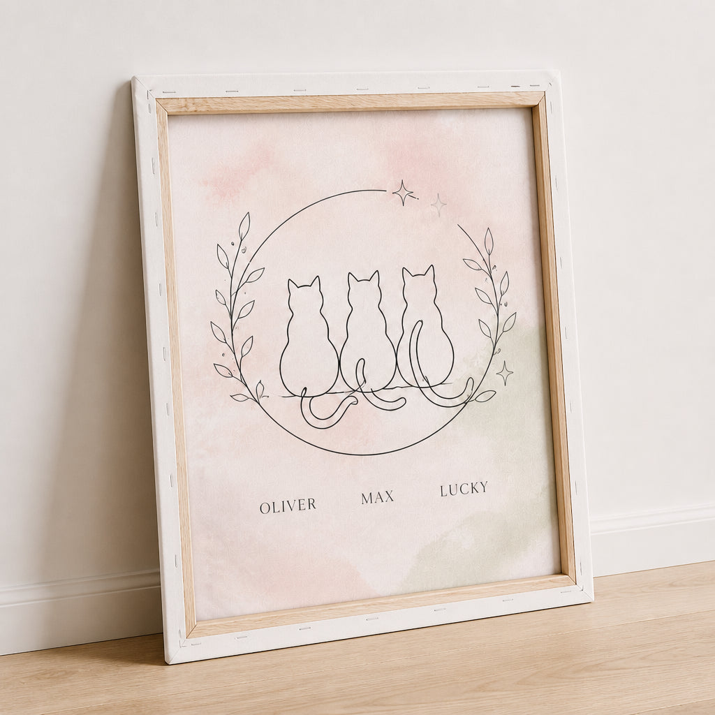 Minimal Line Cats – Personalized Names Canvas - Personalized Canvas 1e6efa9a-f340-4b32-b9be-56ff3a2a6b3a.jpg