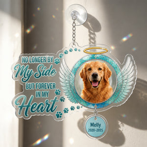 Pet Memorial Suncatcher – No Longer By My Side - Personalized Suncatcher Ornament 1e7bf89c-e8ff-49b0-bfae-1d0b0f7b38f0.jpg
