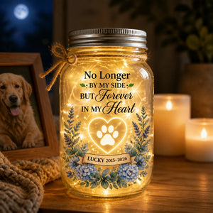 Pet Memorial Mason Jar Light – No Longer By My Side (Name & Years) - Personalized Mason Jar Light 1e7c91cf-df86-48cc-9213-6fe476713421.jpg