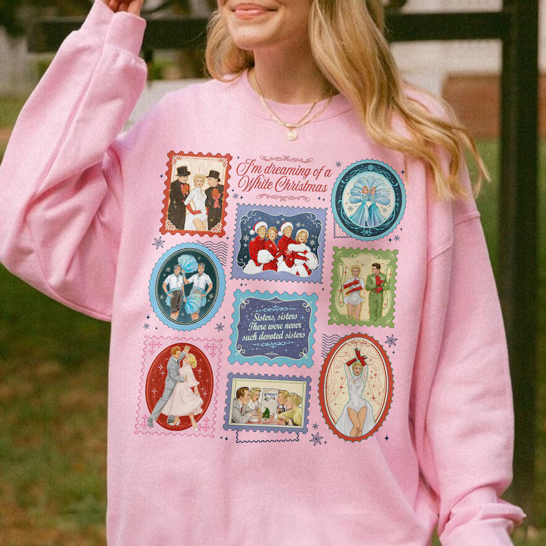 White Christmas Movie Stamps Sweatshirt, Haynes Sisters Sweater, Wallace and Davis Crewneck, Christmas White Movie 1954 Inspired Shirt, Unique For Hers 1e80516b-eae7-4c14-a660-23b9a9f2973b-r45.png