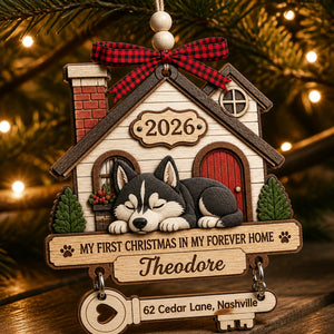 Pet’s First Christmas Forever Home – Layered Wood Ornament with Name, Year & Address - Personalized 3-Layered Wood Ornament 1eec995d-d418-4668-a1d8-fd2352e6c40d.jpg