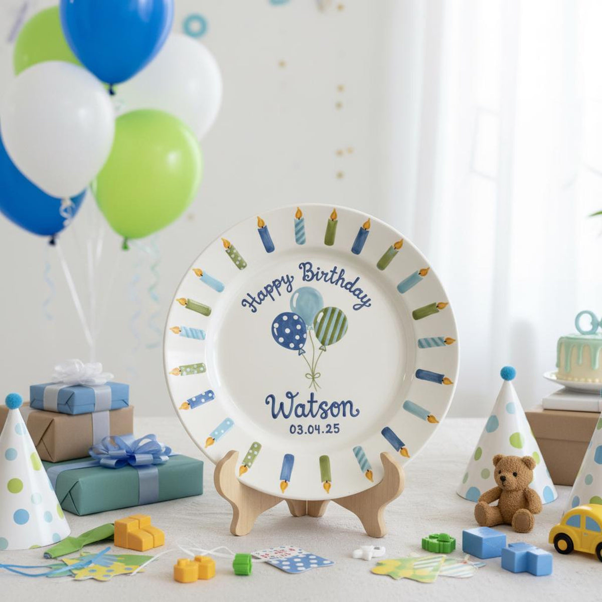 Custom Birthday Plate for Boy | Personalized Happy 1st Birthday Gift | Ceramic Hand Painted Keepsake 1ef03723-5afb-49c3-a2ab-ad1a2c9ab2e0-3.jpg