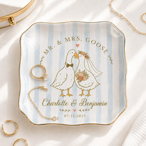 Personalized Goose Couple Ring Dish, Custom Name Wedding Ring Holder, Mr and Mrs Goose Jewelry Tray, Bridal Shower Gift for Newlyweds 1efdf546-5ae4-4e4b-9d1d-4761263d4d4b-banner-5.jpg