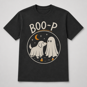 BOO-P Dog & Ghost Halloween T-Shirt - T-shirt 1f093c8c-f65e-4dd2-a3ec-52a53a8d0a30.png