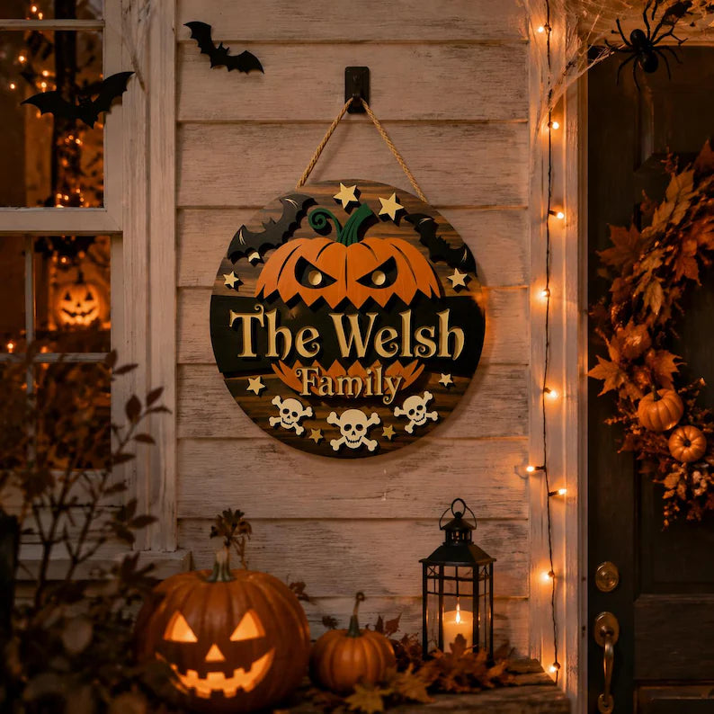 Personalized Pumpkin Family Wooden Sign, Custom Halloween Door Hanger, Autumn Wall Art Gift 1f0c6eee-4008-4e44-bcc2-875ac836a539-gfjyj-2-.webp