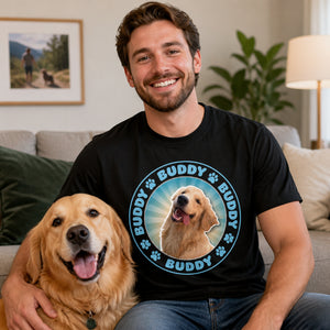 Custom Pet Photo + Name Ring Badge Tee - Personalized T-shirt 1f1579aa-afb9-4ae1-b166-50cba63ec1c0.jpg