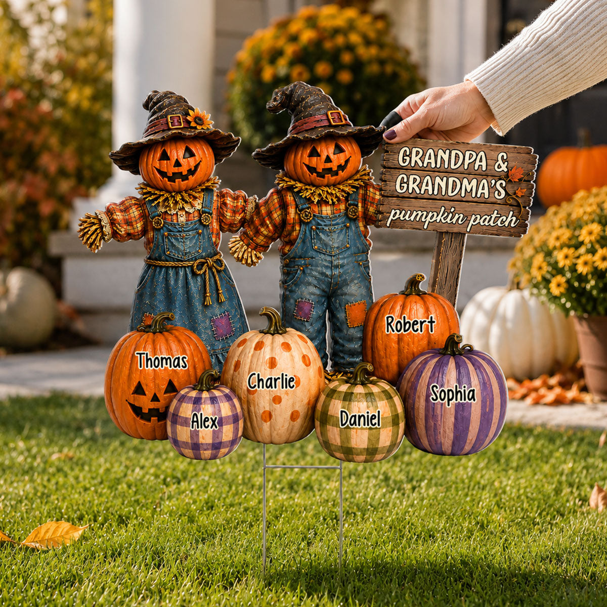 Halloween Fall Scarecrow Grandpa Grandma's Pumpkin Patch - Personalized Yard Sign - Fall Decor For Grandparents 1f256a12-8fcb-4516-bef0-ed5b3a687574-5.jpg