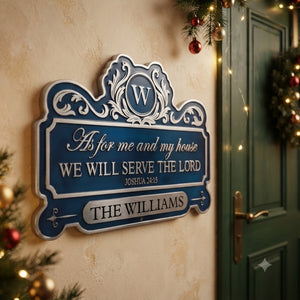 We'll Serve The Lord - Personalized Metal Sign