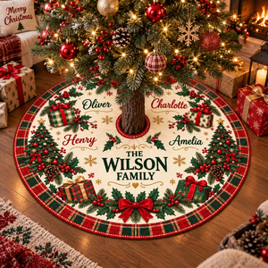 Personalized Family Names Christmas Tree Skirt: Custom Plaid Border Holiday Decor 1f5639ce-d40a-446a-9b0d-e7bb69334bd6-DRE-2-.png