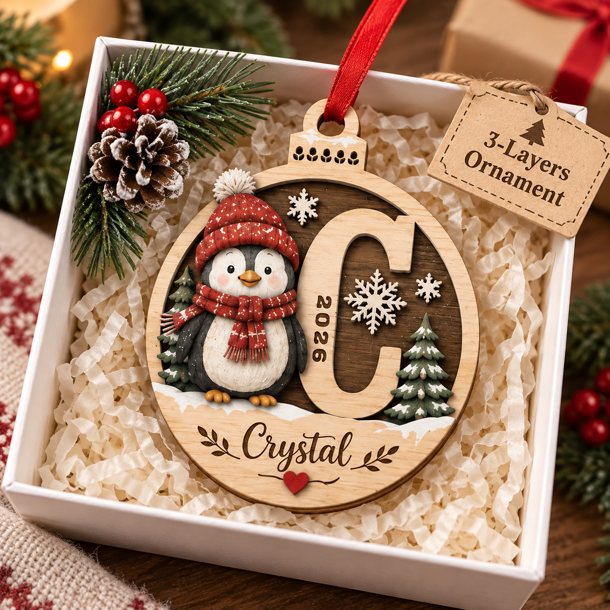 Personalized Initial Christmas Ornament 2026, Custom Penguin Wooden Monogram Ornament, Name Keepsake, Christmas Gift for Kids & Family 1f5fc551-3f2d-4e43-afd4-cf2a736cbeab-e12cf7c7-8111-4655-82f9-283d9a8ebcb1.png