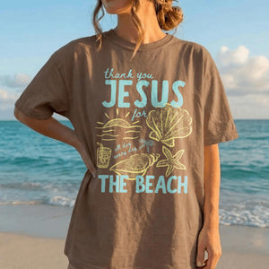 Thank you Jesus for the Beach T-Shirt, Comfort Colors Beach Vacation Graphic Tee, Summer Beach Trip Shirt 1f605419-37be-4926-a422-75ab92663cb6-5.jpg