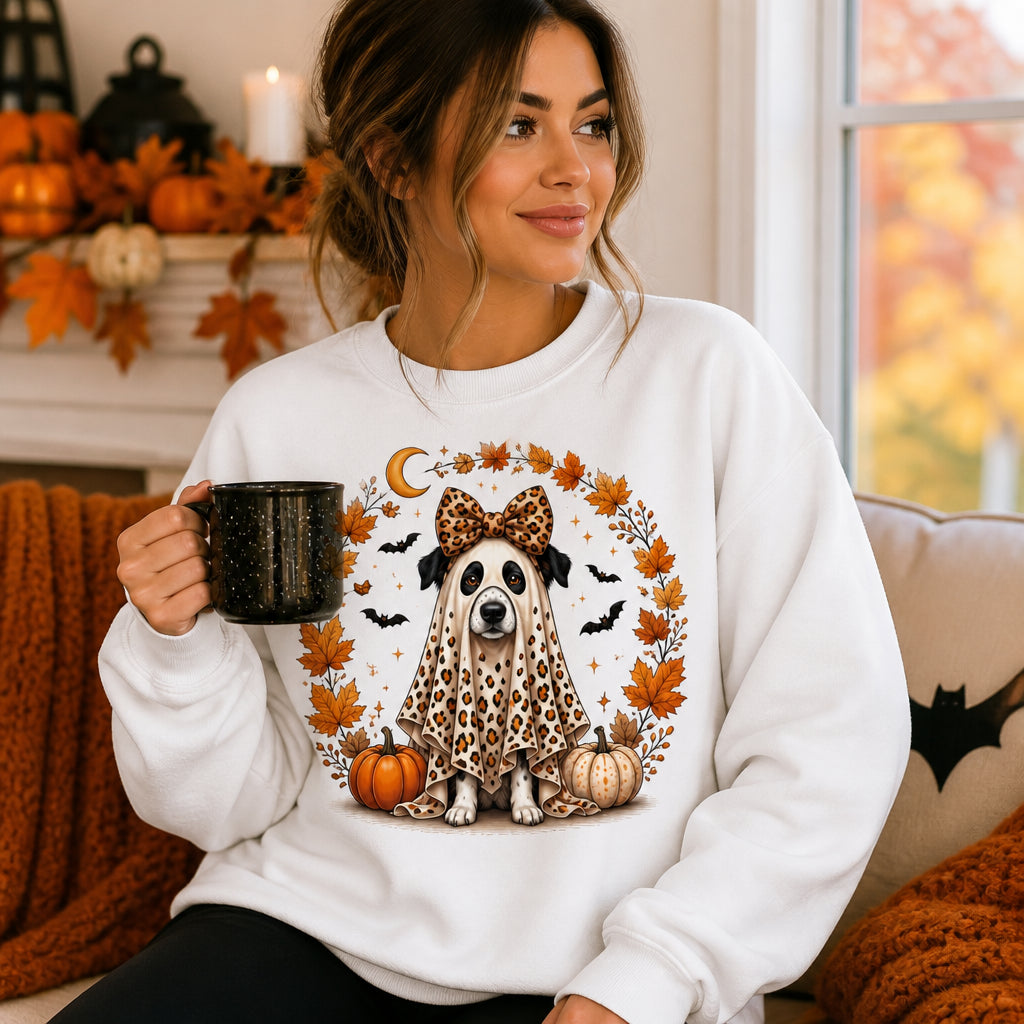 Spooky Cute Leopard Ghost Dog Fall Sweatshirt - Personalized Sweatshirt 1f71da03-1a12-4a2b-b9e4-8d6dabdc3660.jpg