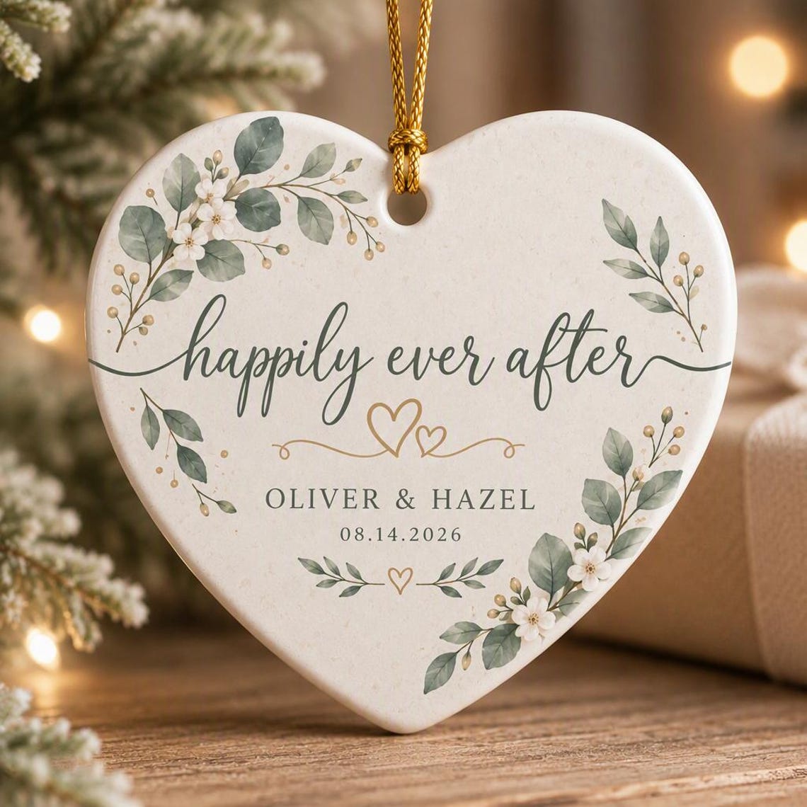 Personalized Wedding Ceramic Ornament, Custom Couple Names Heart Keepsake, Happily Ever After Anniversary Gift 1f9c49fd-4799-41fa-81b6-d9de094285e6-5.jpg