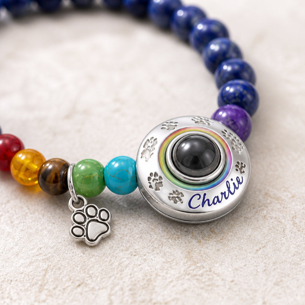 Rainbow Bridge Pet Memorial Beaded Bracelet – Custom Pet Portrait Charm + Keepsake Poem Card - Personalized Projection Bracelet 1fcca2e4-b376-4988-b86d-55903cb1a967.jpg