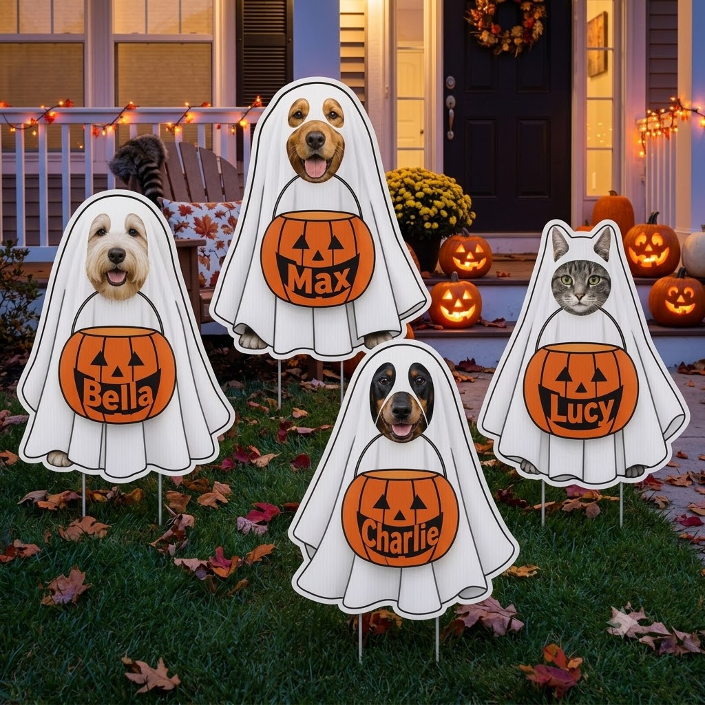 Custom Ghost Pet Photo Halloween Lawn Yard Sign Set, Personalized Dog and Cat Trick Or Treat Yard Signs, Spooky Season Decor 1fda2523-57e3-4b8e-9ed5-12bb9ef5d76a-1234eed1-fc8c-4cf4-8082-cc1ede266b3c.jfif