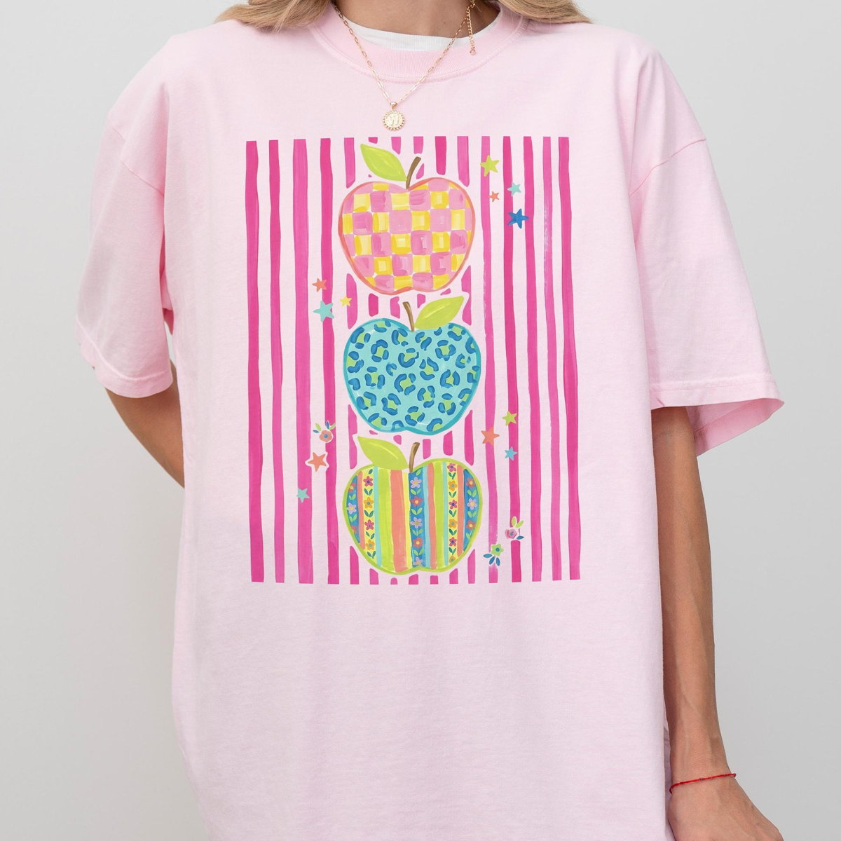 Comfort Colors Teacher Shirt, Colorful Apple Teacher Tee, Preppy Back to School Shirt, Cute Teacher Appreciation Gift 1fdb6adc-81ec-4df8-a00a-f8335635324f-5.png