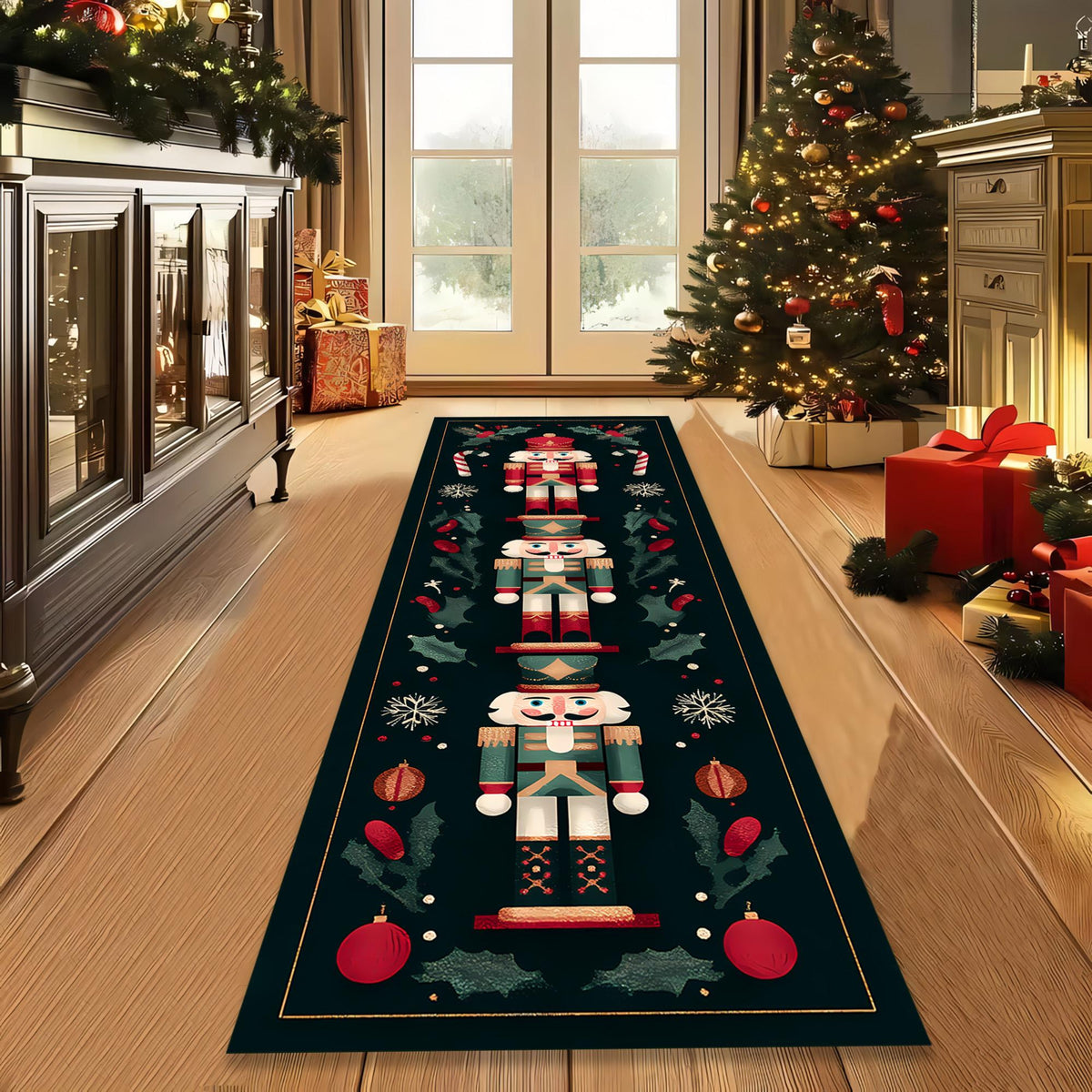 Christmas Nutcracker Runner Rug, Festive Holiday Hallway Carpet, Long Xmas Floor Mat, Classic Toy Soldier Christmas Home Decor 1fe3c2b2-fe4e-45ac-9090-c66447252e52-3.jpg