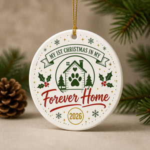 Pet Adoption 'My 1st Christmas in My Forever Home 2026' Round Ornament - Personalized Ornament 1fe7178c-4a54-4afe-a06d-297309585c3e.jpg
