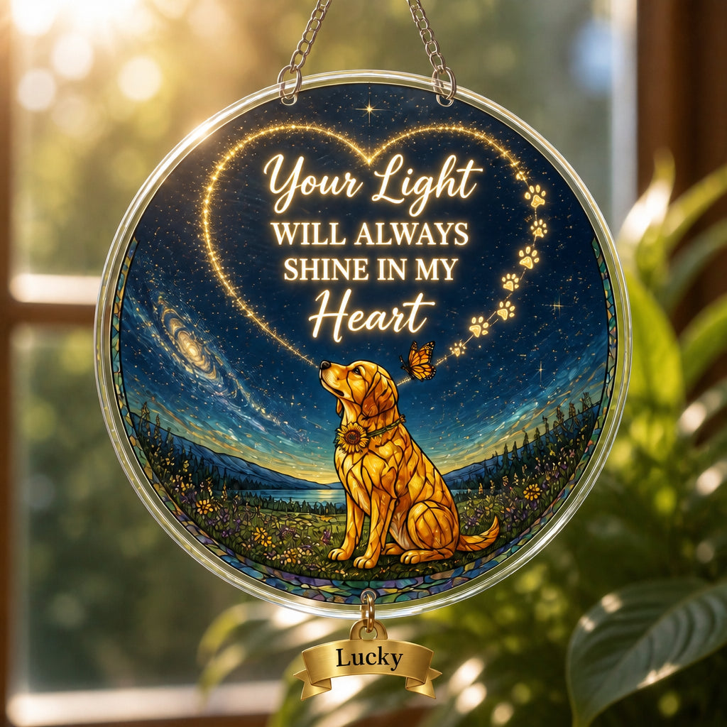 Pet Memorial LED Flameless Candle – Starry Night Dog with Name - Personalized 1 Layered Suncatcher with Charm 1ffdc96d-812c-4b77-ad85-f970761b15b2.jpg