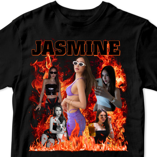 Custom Bootleg Rap T shirt, Personalized Girlfriend Picture Shirt, Rock Style Vintage Custom Tshirt, Gift For Girlfriend