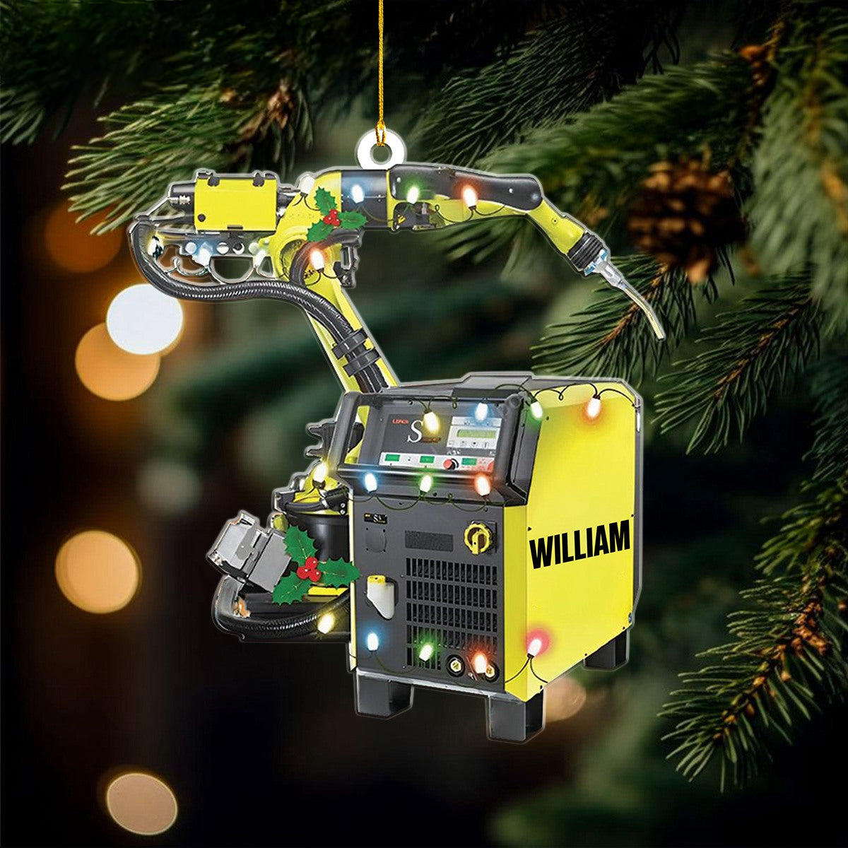 Multi Color Welder Machine - Personalized Acrylic Shaped Ornament - Christmas Gift For Welder