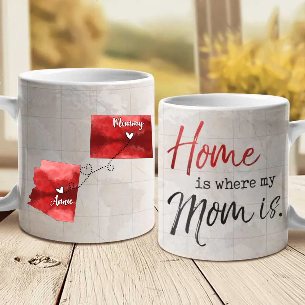 Home Is Where Mom Is - Personalized Mug - Gift For Mom, Mother's Day Gift, Long Distance Gift