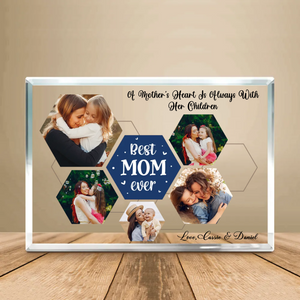 A Mother's Heart Is Always With Her Children - Personalized Acrylic Plaque - Gift For Mother